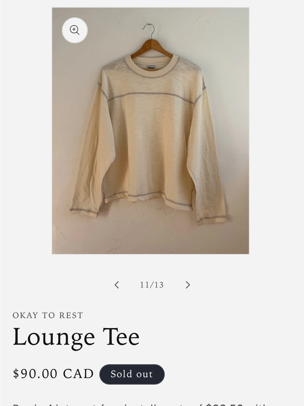 Cream Long-Sleeve Lounge Tee